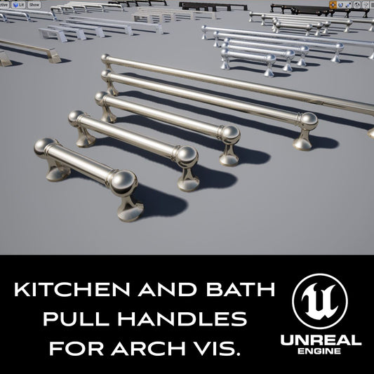 Kitchen and Bath Pull Handles for Arch Vis. $4.00 USD